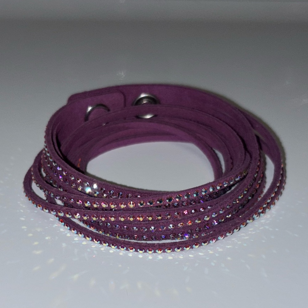 Purple Swarovski Double Wrap Bracelet
